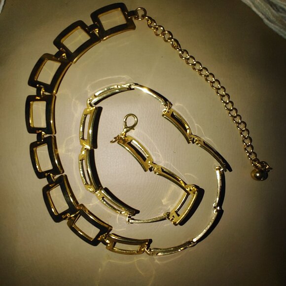 Gold Tone Chain Link Belt Vintage Versatile Adjustable Rectangle Design 1 Inch main image 11